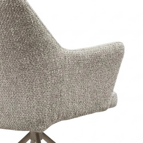 Davos Grey Fabric Swivel Dining Chairs with Arms – Set of 4, 6 or 8