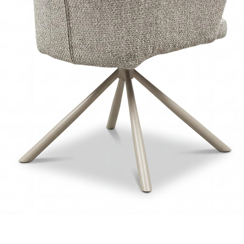 Davos Grey Fabric Swivel Dining Chairs with Arms – Set of 4, 6 or 8