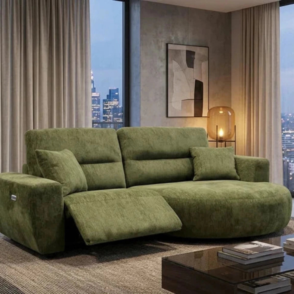 Electric recliner with smooth adjustable seating.