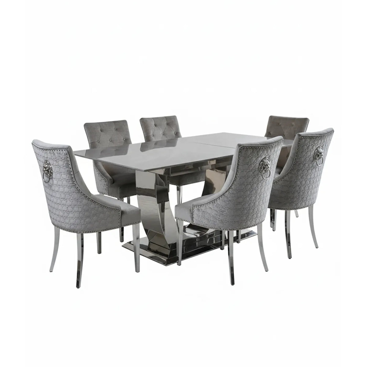 Denver Ceramic Extending Dining Table with Chairs - Pendle Village Furniture