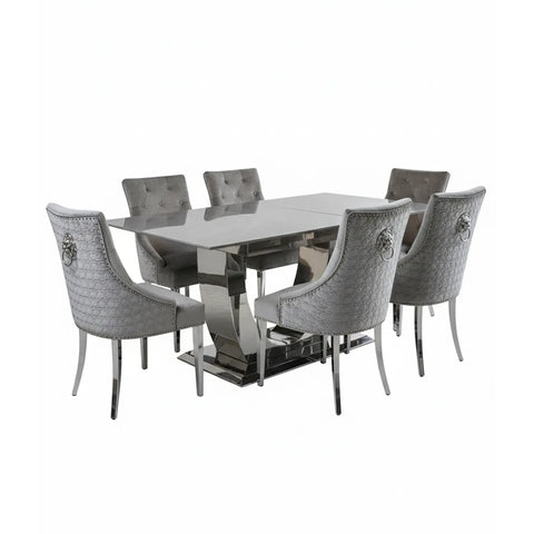 Denver Ceramic Extending Dining Table with Chairs - Pendle Village Furniture