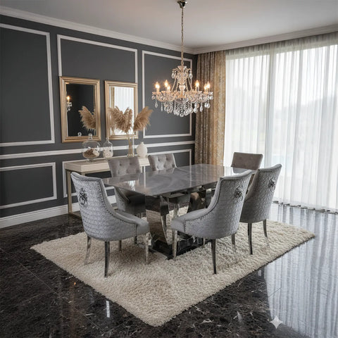 Denver Ceramic Extending Dining Table with Chairs - Pendle Village Furniture