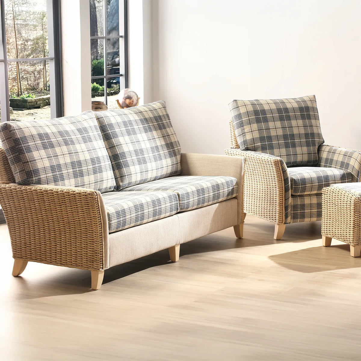 Desser Arlington Natural Wash Cane 3 Seater Sofa