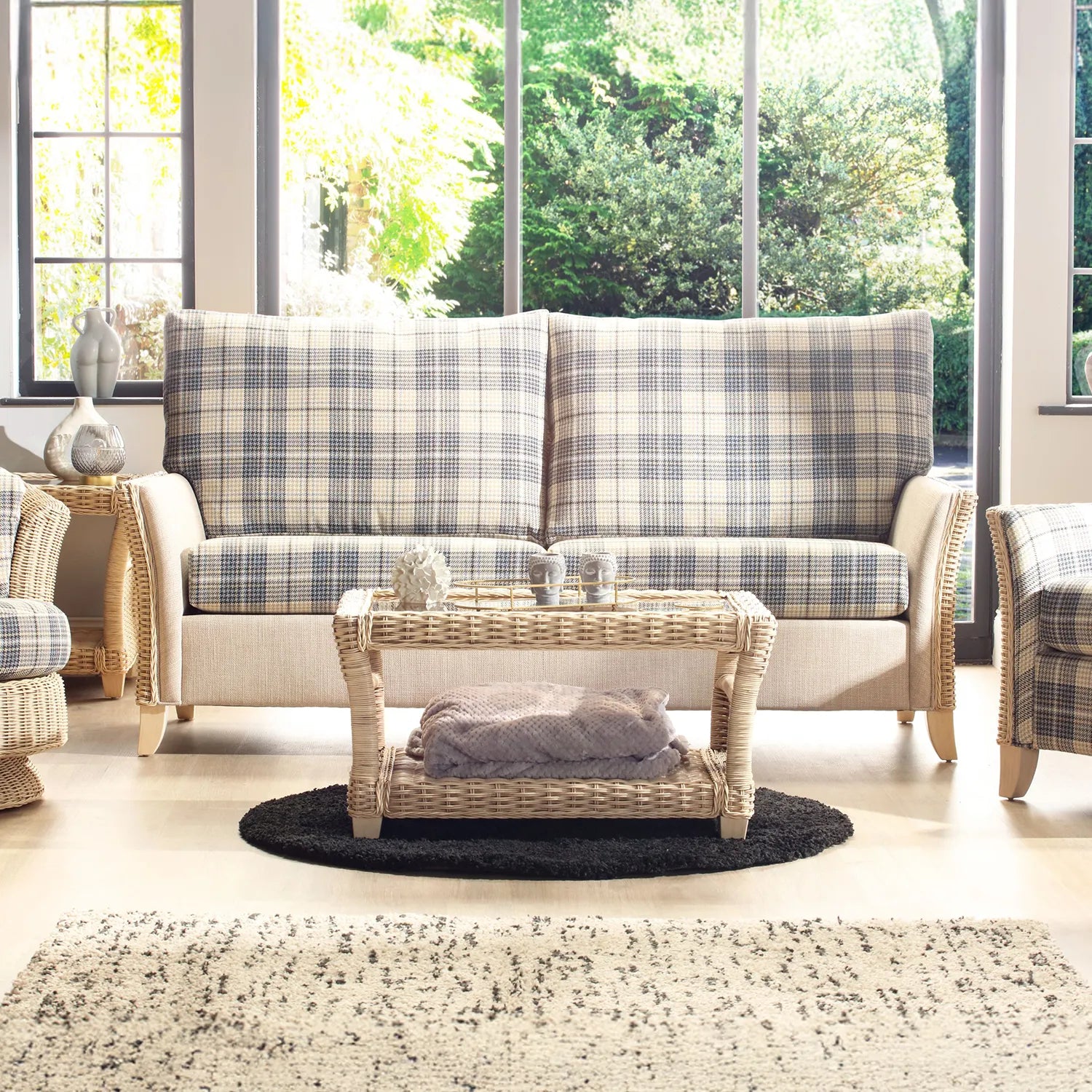 Arlington Wicker & Glass Coffee Table