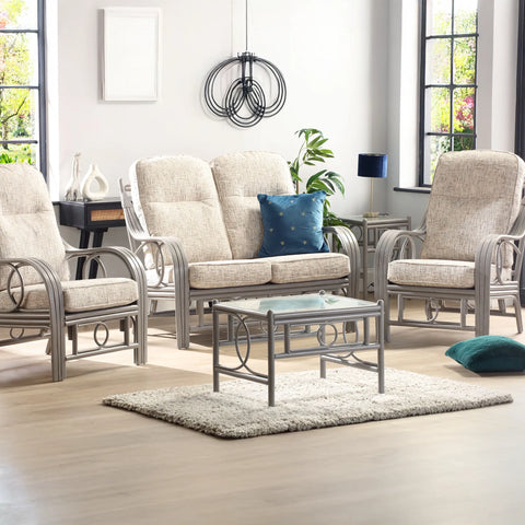 Madrid Grey Wash Cane 2 Seater Sofa