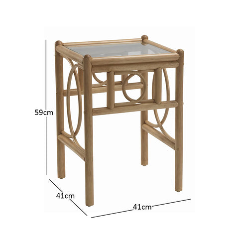 Madrid Light Oak Cane Lamp Table - Pendle Village Furniture