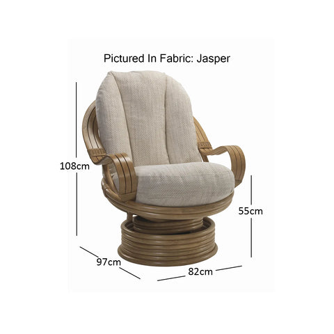 Madrid Light Oak Cane Laminated Swivel Rocker Chair - Pendle Village Furniture