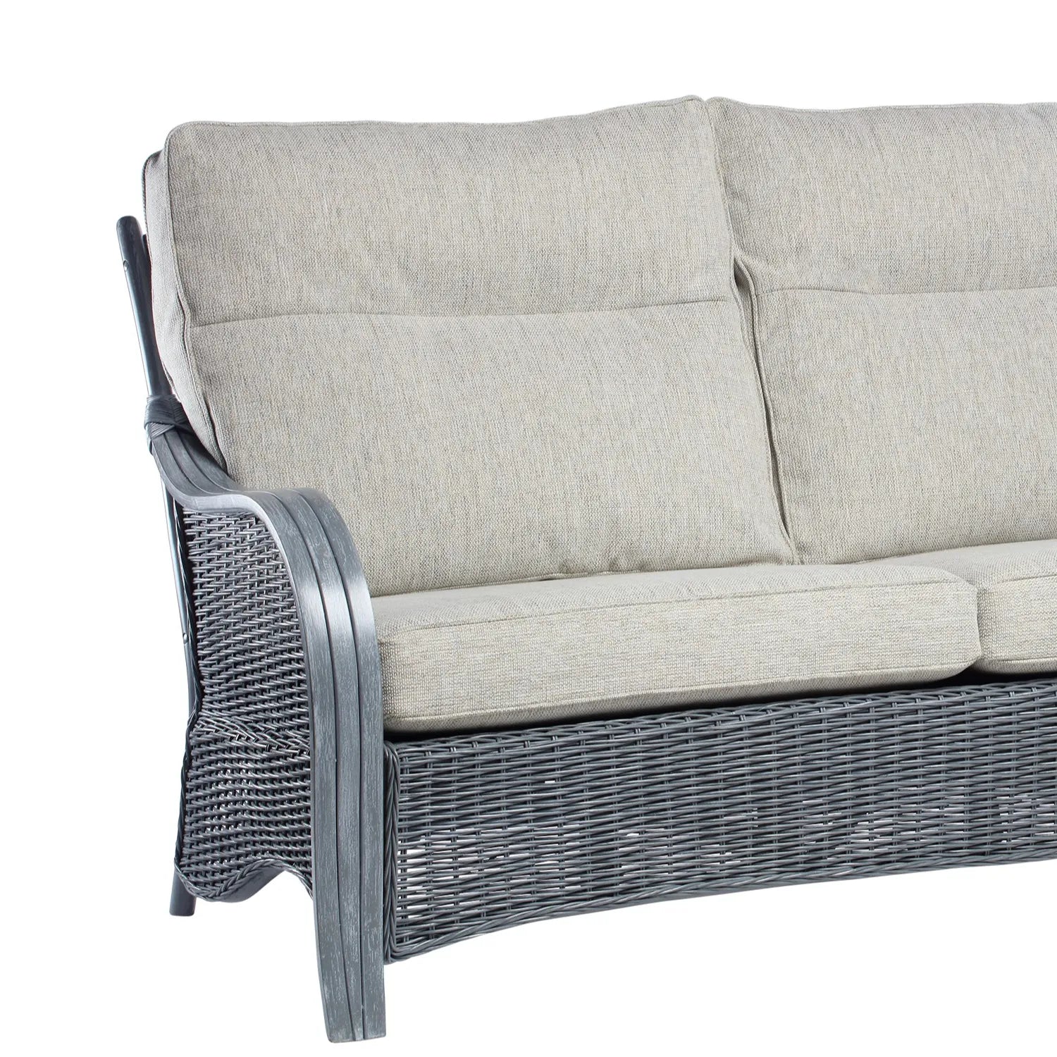 Desser Turin Grey Rattan 3 Seater Sofa - Pendle Village Furniture