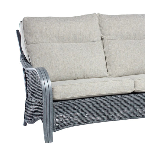 Desser Turin Grey Rattan 3 Seater Sofa - Pendle Village Furniture