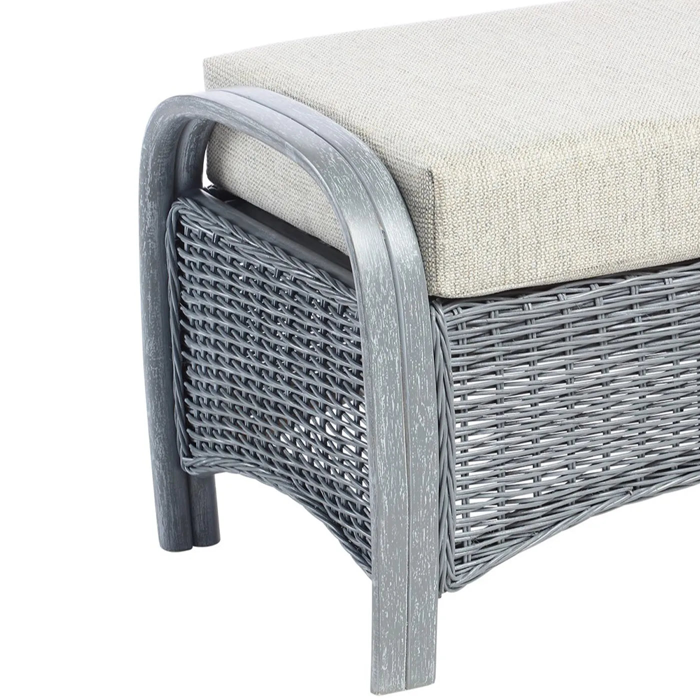 Desser Turin Grey Rattan Footstool - Pendle Village Furniture