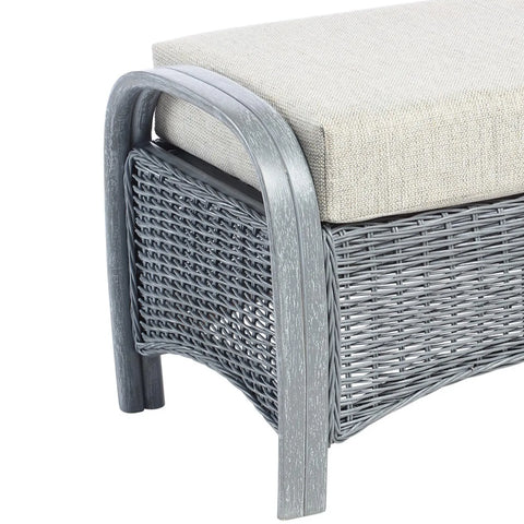 Desser Turin Grey Rattan Footstool - Pendle Village Furniture
