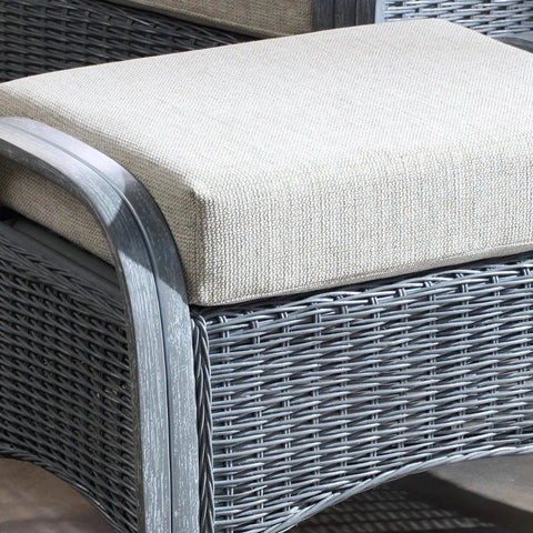 Desser Turin Grey Rattan Footstool - Pendle Village Furniture