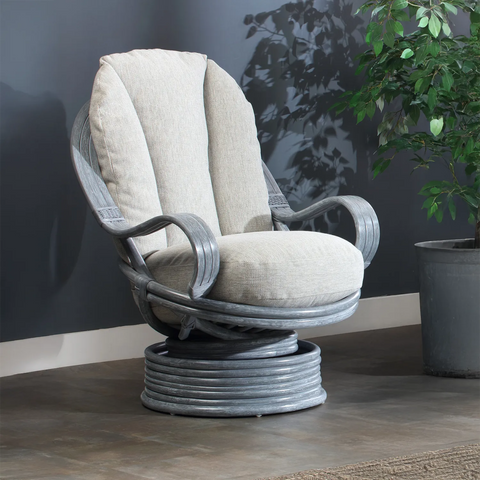 Desser Turin Grey Rattan Swivel Rocker - Pendle Village Furniture