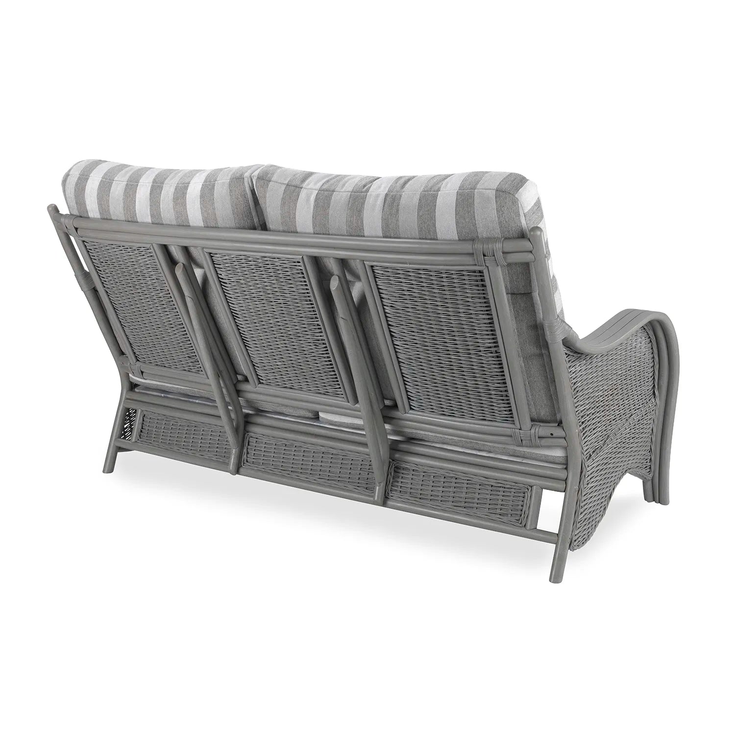 Desser Turin Rattan Striped 3 Seater Sofa in Duke Grey - Pendle Village Furniture