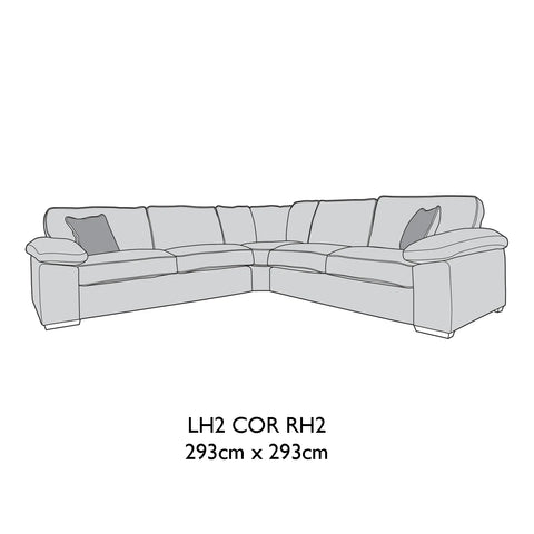 Dexter Rich Fabric Upholstered Corner Sofa