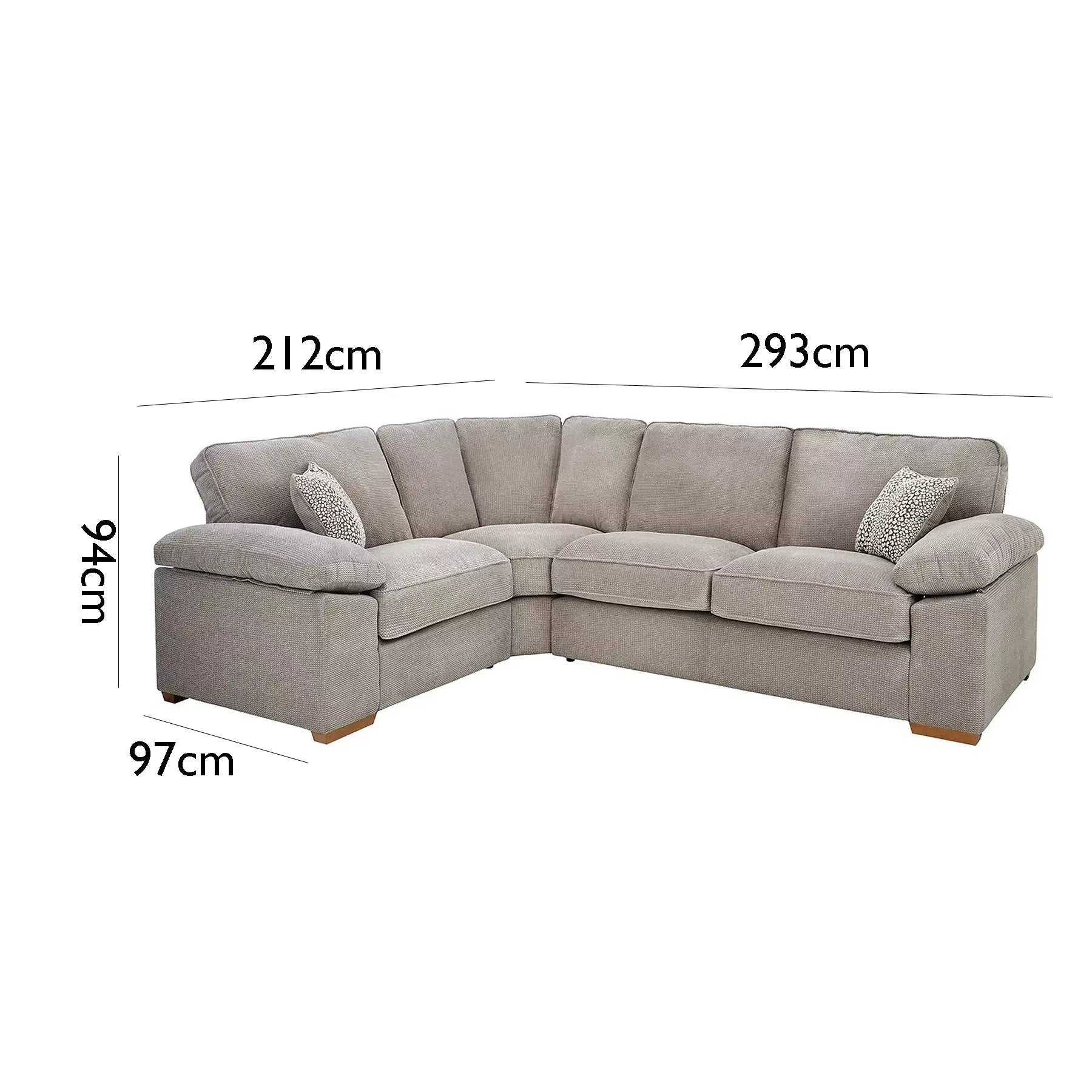 Dexter Rich Fabric Upholstered Corner Sofa