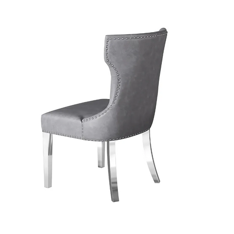 Dominique Clear Glass Top 1.8M Dining Table with 4 Chairs