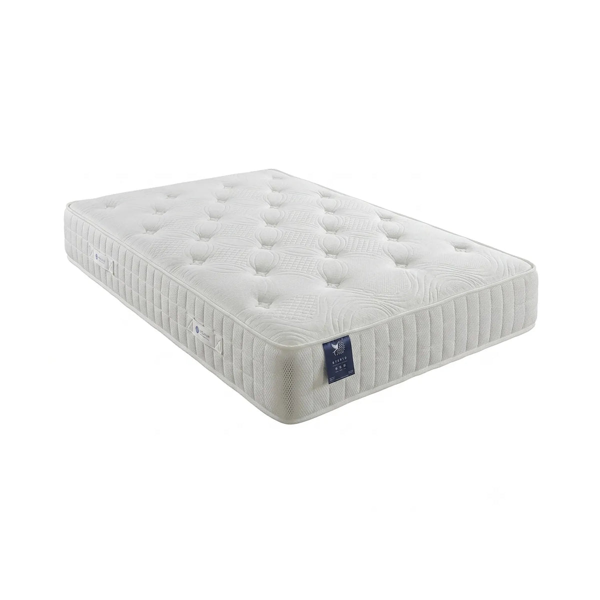 Dorlux Abbey 1000 pocket spring mattress with medium comfort, hypoallergenic fillings, knitted fabric and two-sided tufted design.