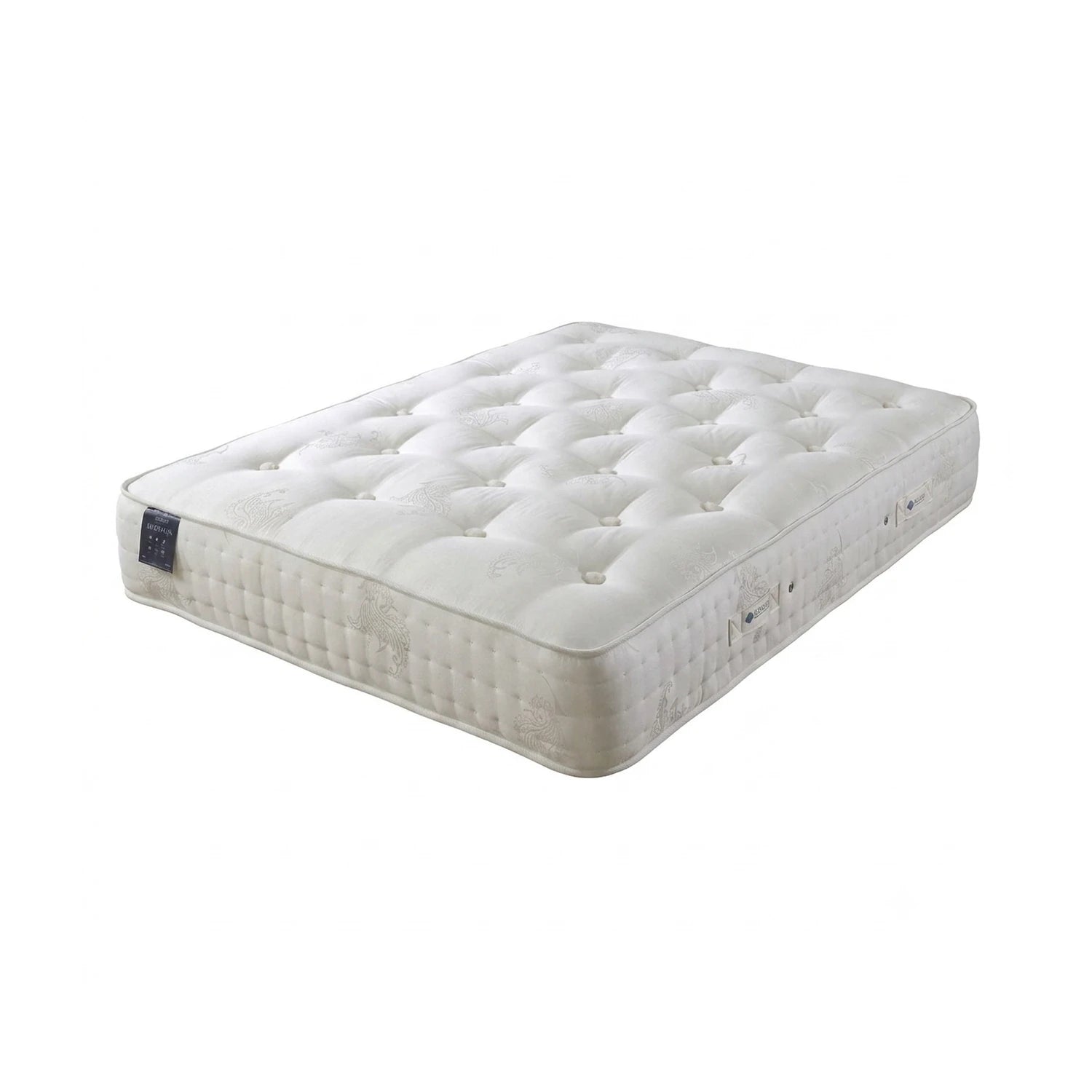 Dorlux Belgravia 1500 pocket spring mattress with natural cotton fillings, luxury viscose cover and medium comfort. Made in the UK.