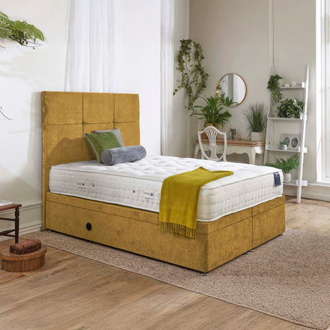 UK made 1500 pocket spring mattress with medium comfort and Divan Bed Set