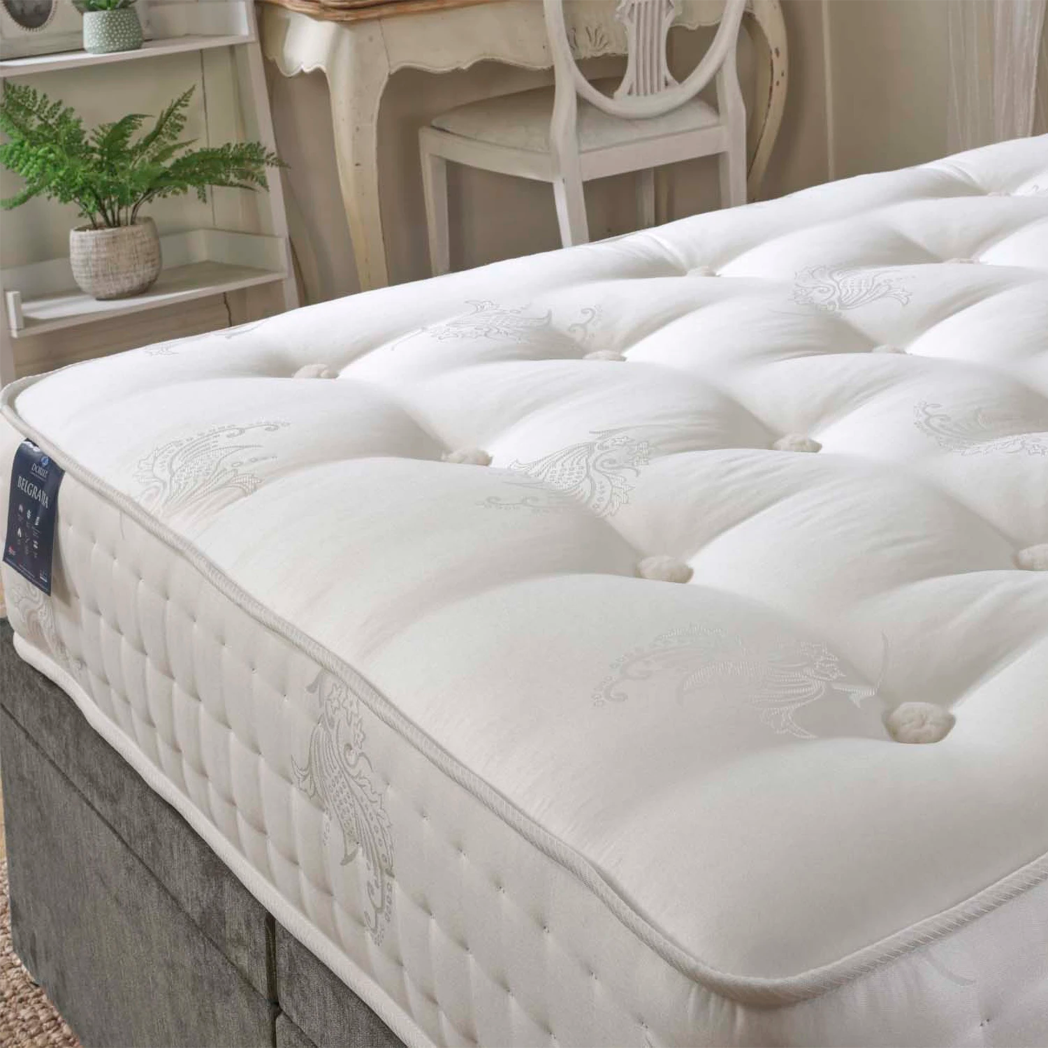 Luxury hand tufted Dorlux Belgravia mattress with 1500 Pocket sprung