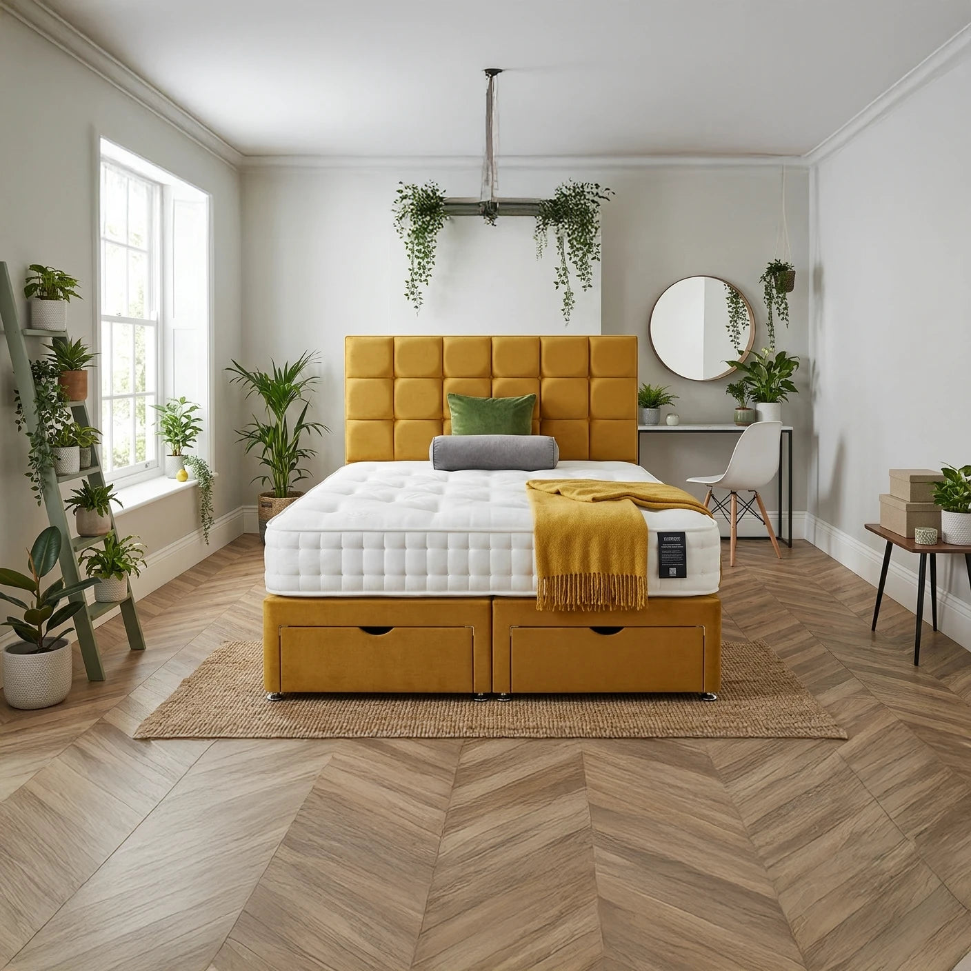 Dorlux Belgravia 1500 Pocket Spring Natural Mattress on a Bed