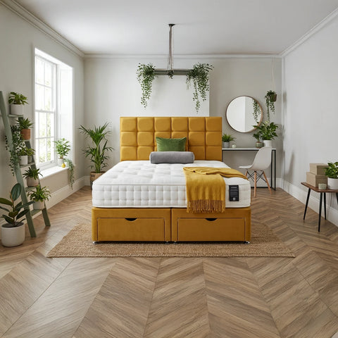 Dorlux Belgravia 1500 Pocket Spring Natural Mattress on a Bed