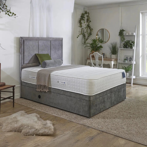 A bed with a gDorlux Oxford 1000 Pocket Spring Firm Edge Mattress