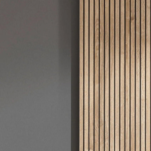 Dorset Grey and Slatted Sliding 2 Door Wardrobe 170cm