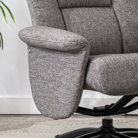 Durham Swivel Recliner and Stool – Beige - Pendle Village Furniture