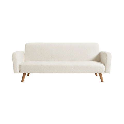 Dusk White Boucle Fabric Sofa Bed