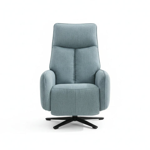 Dussel Arona Blue Fabric Triple Motor Swivel Recliner Chair - Pendle Village Furniture