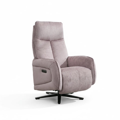 Dussel Lavender Fabric Triple Motor Swivel Recliner Chair - Pendle Village Furniture