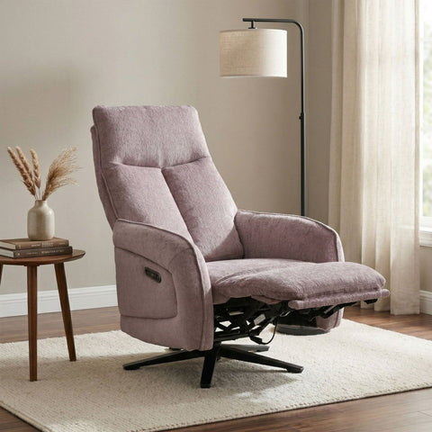 Dussel Lavender Fabric Triple Motor Swivel Recliner Chair