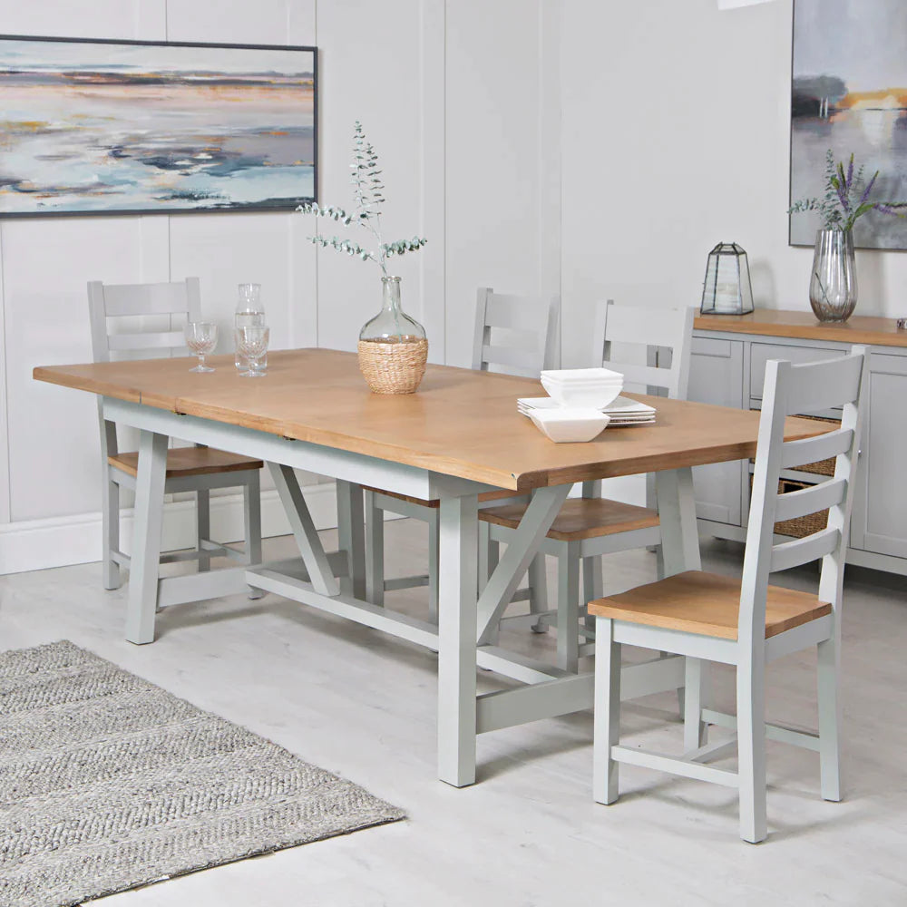 Eaton Grey Oak Extending Dining Table Oak Dining Table Pendle