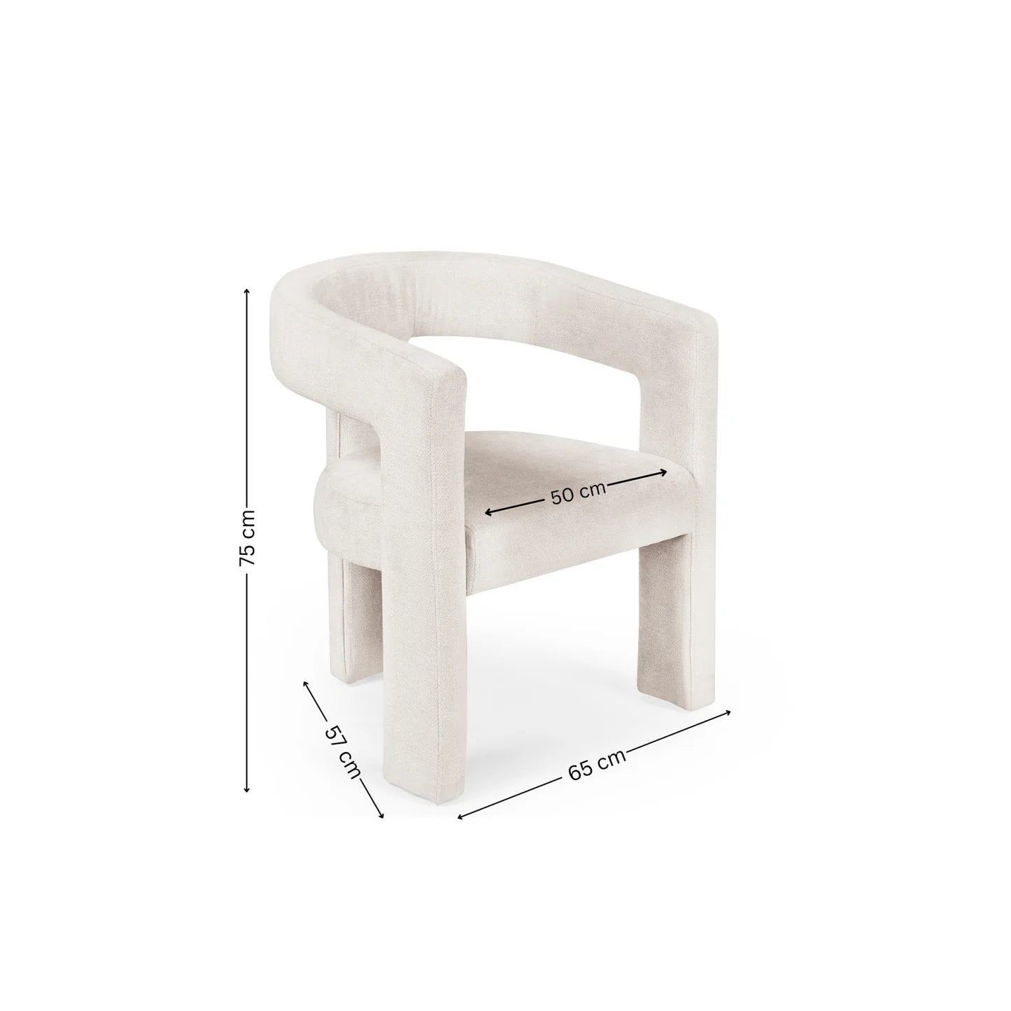 Bonnie Cream Textured Fabric Dining Chairs – Set of 2 - Pendle Village Furniture