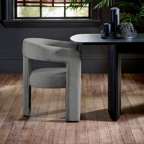 Bonnie Grey Textured Fabric Dining Chairs – Set of 2 - Pendle Village Furniture