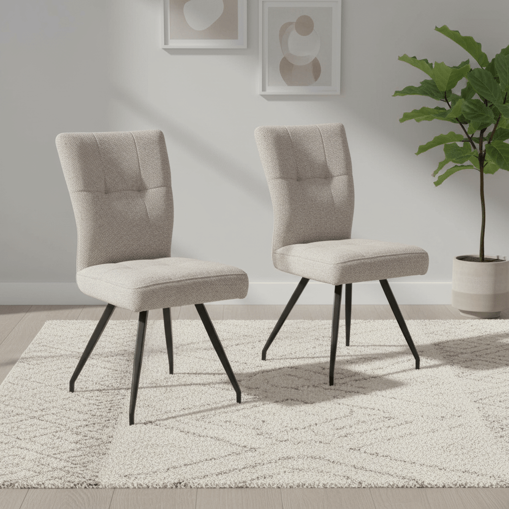 Ellison Cobble Natural Fabric Dining Chair – Set of 4