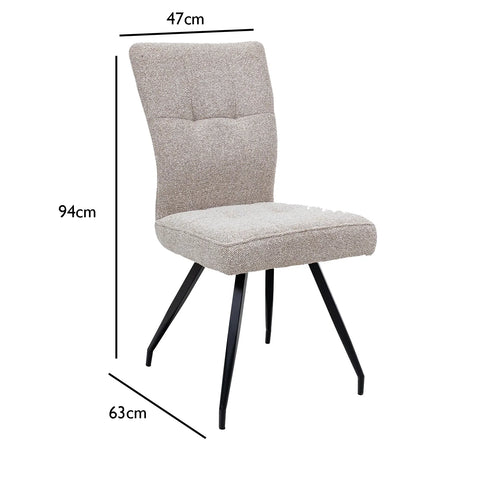Ellison Cobble Natural Fabric Dining Chair – Set of 4 - Pendle Village Furniture