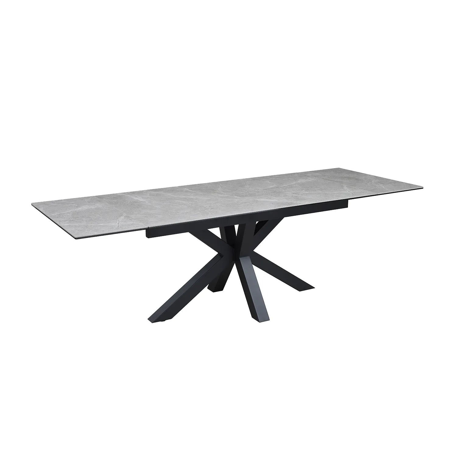 Kastonia 160-240cm Kamite Grey Sintered Stone Extending Dining Table