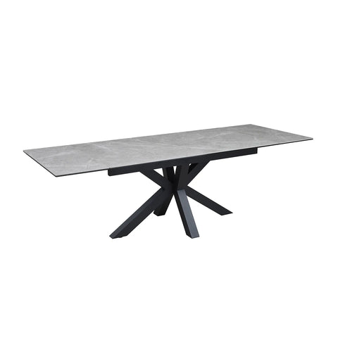 Kastonia 160-240cm Kamite Grey Sintered Stone Extending Dining Table