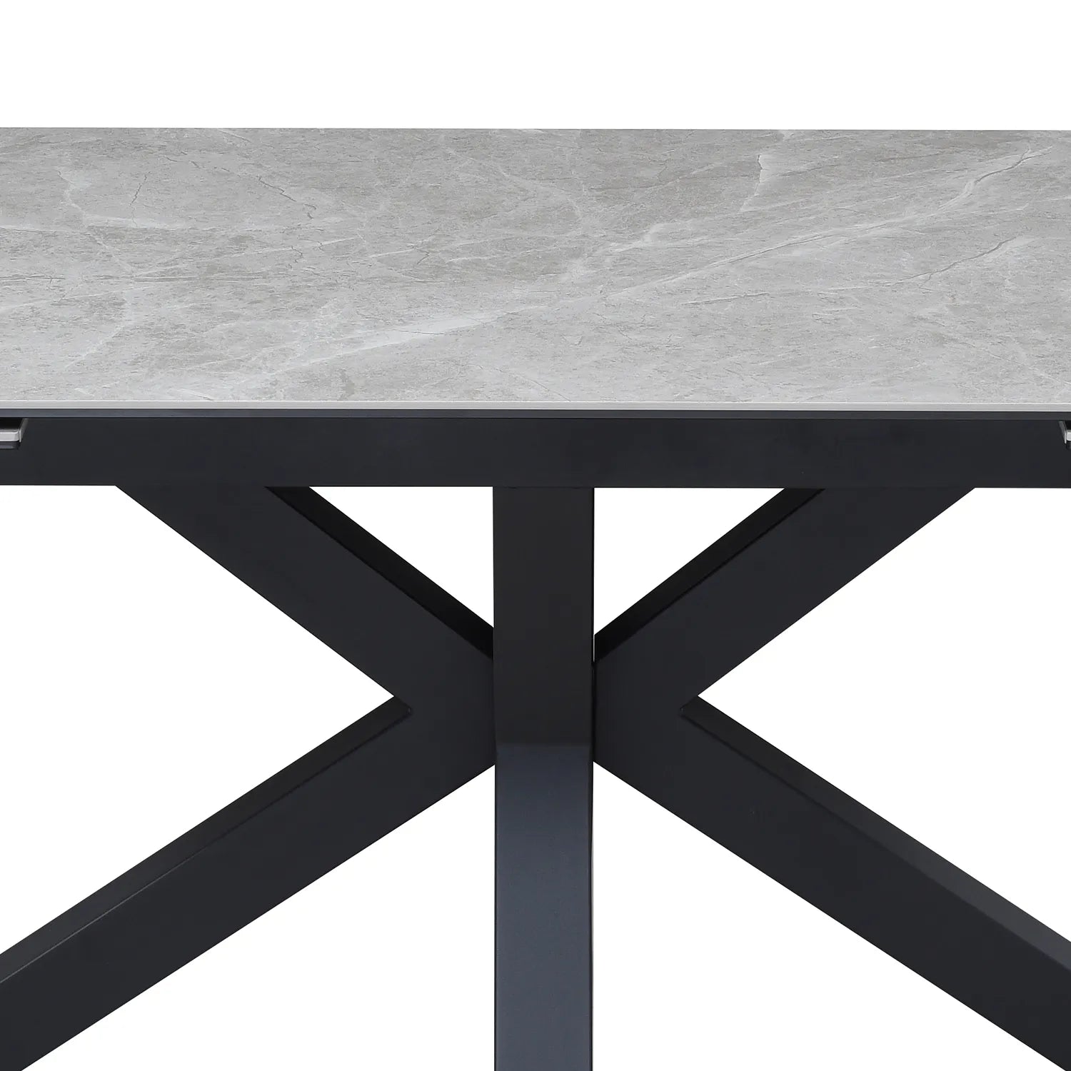 Kastonia 160-240cm Kamite Grey Sintered Stone Extending Dining Table
