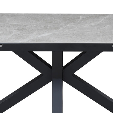 Kastonia 160-240cm Kamite Grey Sintered Stone Extending Dining Table