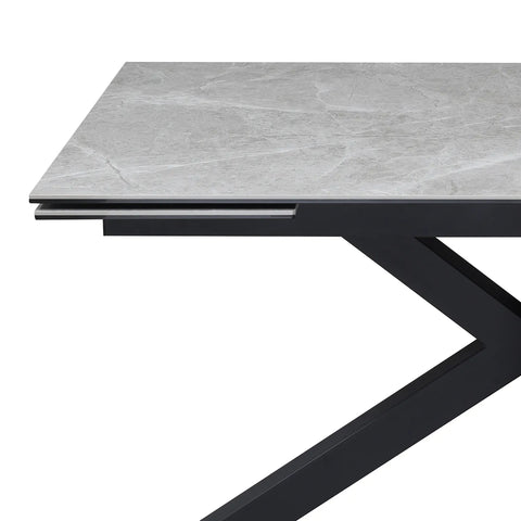 Kastonia 160-240cm Kamite Grey Sintered Stone Extending Dining Table