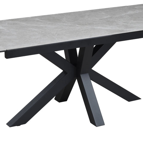 Kastonia 160-240cm Kamite Grey Sintered Stone Extending Dining Table