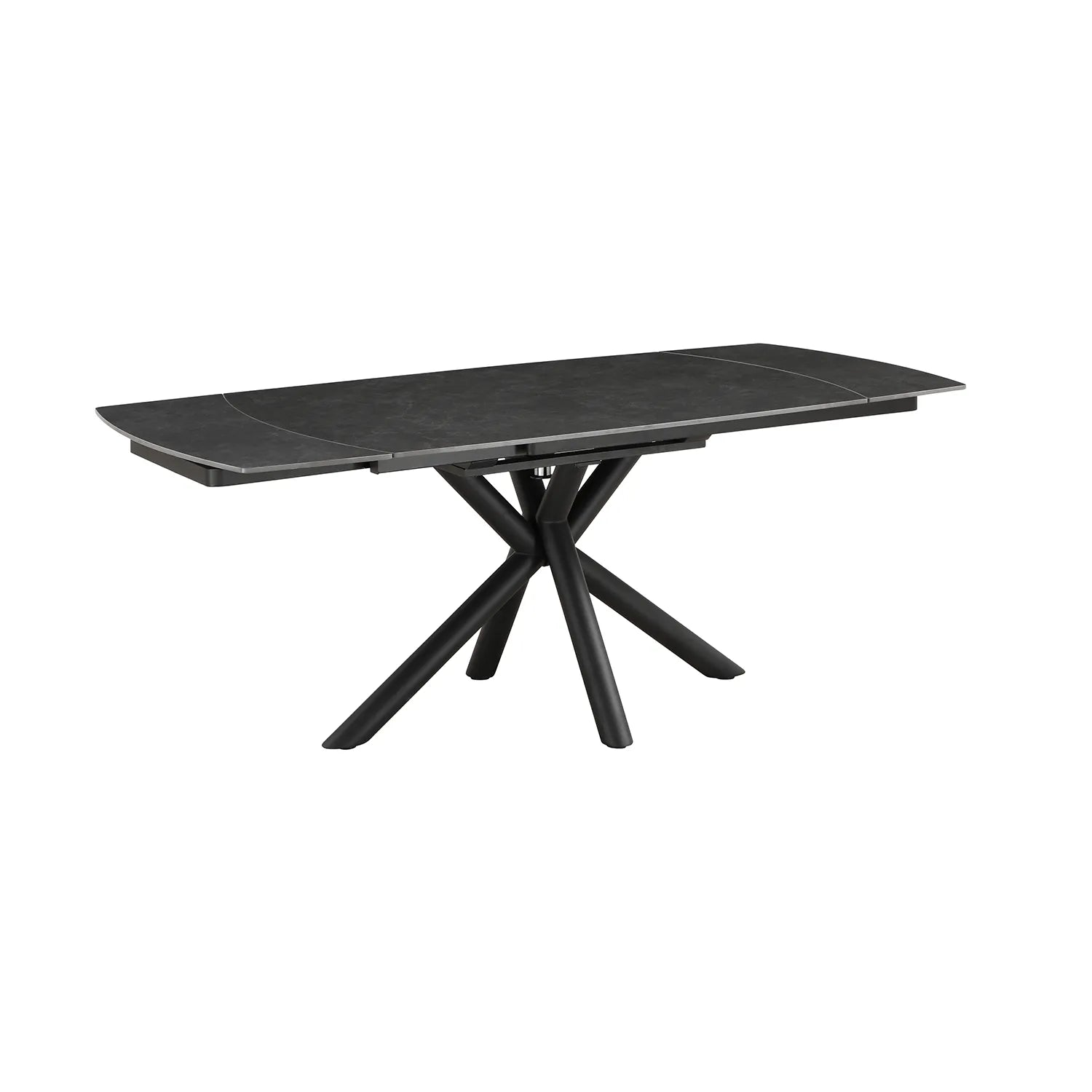 Galini 160-240cm Vik Dark Grey Sintered Stone Swivel Extending Dining Table