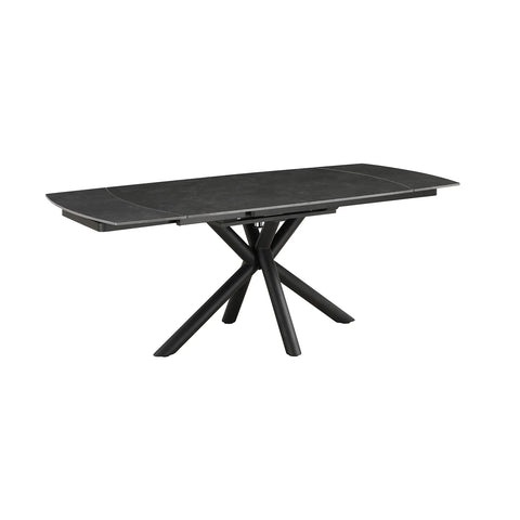 Galini 160-240cm Vik Dark Grey Sintered Stone Swivel Extending Dining Table
