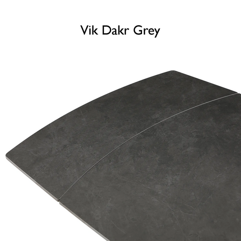 Galini 160-240cm Vik Dark Grey Sintered Stone Swivel Extending Dining Table