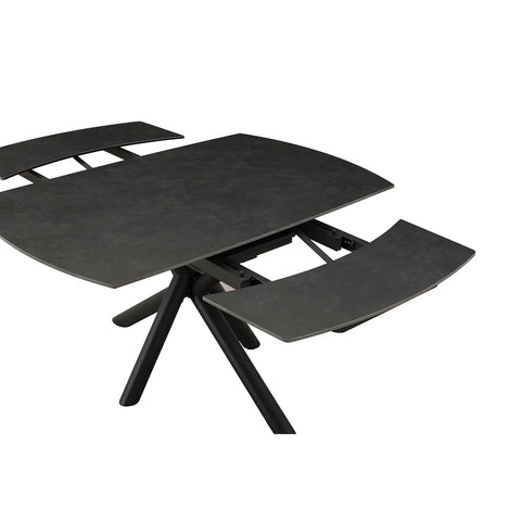 Galini 160-240cm Vik Dark Grey Sintered Stone Swivel Extending Dining Table