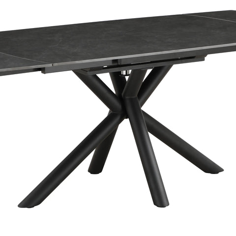 Galini 160-240cm Vik Dark Grey Sintered Stone Swivel Extending Dining Table